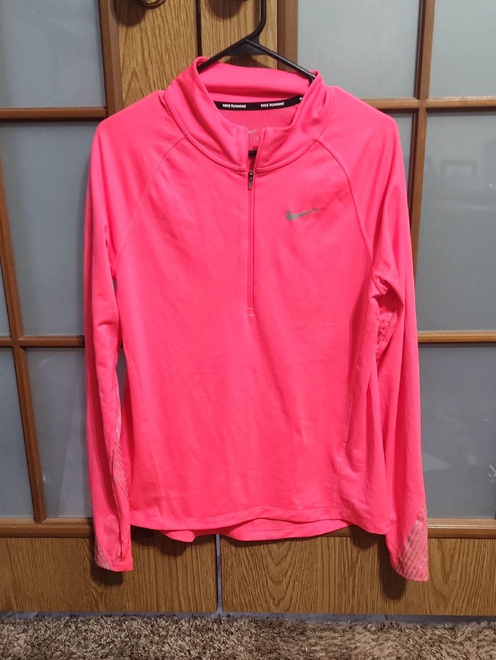 Nike Running Hot Pink 1/4 Zip Pullover Womens Size Medium